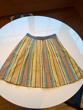 Odille Anthropologie Striped Midi Skirt in Prairie Summer Artsy